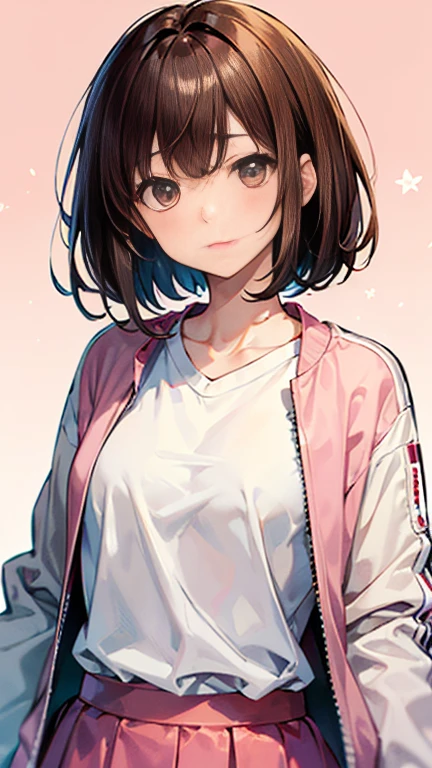 NishizumiMaho,
Kinuyo Nishi,
One Woman,
(Brown Hair:1.5),
(Semi-short hair,)Bobcut,straight,Symmetrical Hair,
Late 20s,Natural skin texture,Narrow waist,White skin,
Japanese Girl,,
((Pink jacket)),
(Pink Skirt),
((ID photo:1.8,Plain background:1.6,Capture your subject from the front)),
expression(Straight face),
Natural depiction,
Beautiful depiction,
Shiny eyes,
Healthy Body,
Natural hairstyle,
Natural body contours,
Natural facial contours,
(Five fingers)Absolute depiction,Symmetrical fingers,
Two arms,
Two legs,
Sharp eyelid depiction,
Symmetrical eyes,Symmetrical eyes,
Keep the subject in the center,Expand the upper body,
Beautiful image quality,
Delicate shades,
4K,Very detailed,
Delicate light adjustment,
Delicate contour drawing,