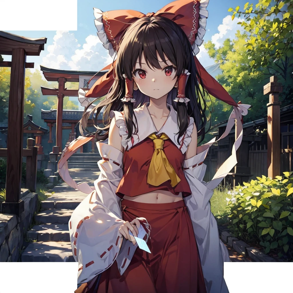 (((Reimu Hakurei)))　((Shrine maiden　shrine))　(Maple　shrine)　Shining Edge　Shining Background