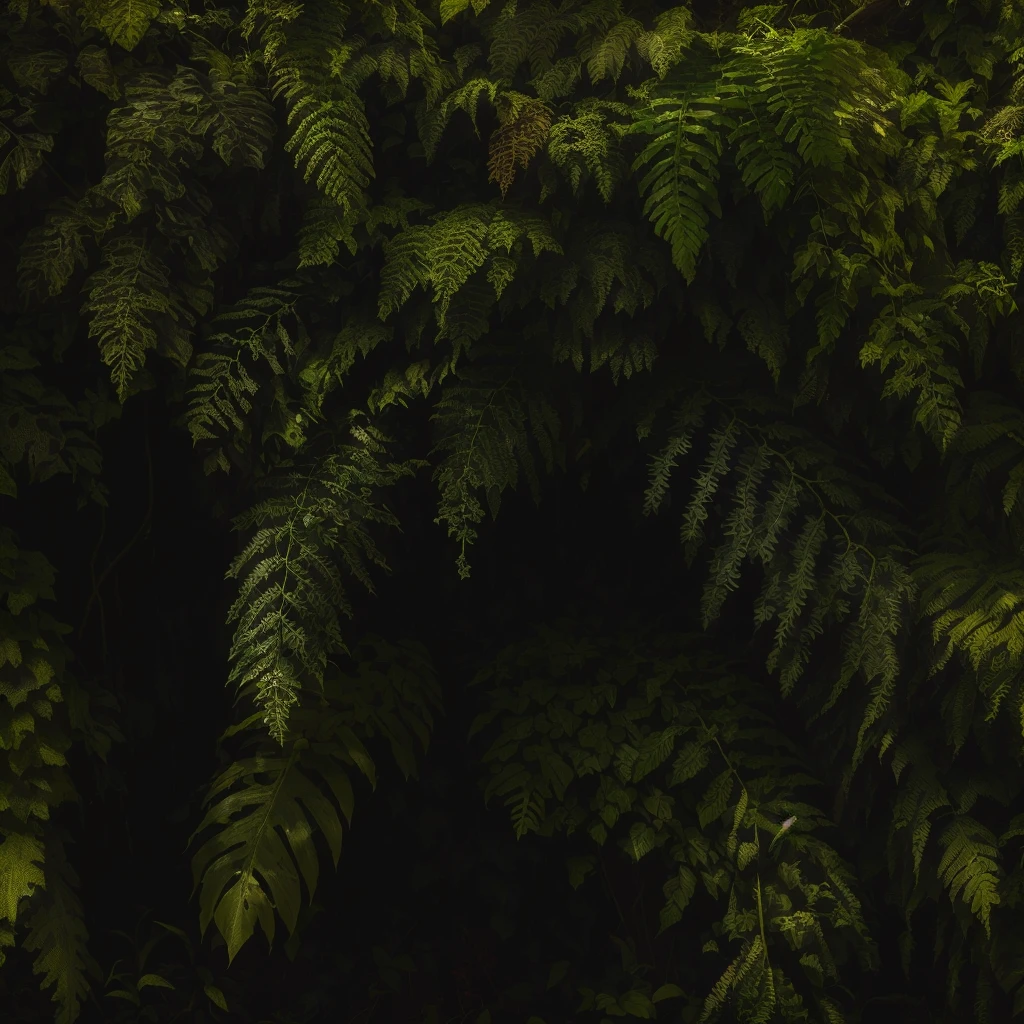 there is a fire hydrant sitting in front of a bush, Forest details, dark green leaves, lush vegetation and ferns, lush vegetation with ferns, Dark nature background, Dark forest in the background, fronds, ferns, The jungle as a background, lush forest foliage, dark forest in the background, Dark forests in the background, HQ 4k phone wallpaper, green foliage