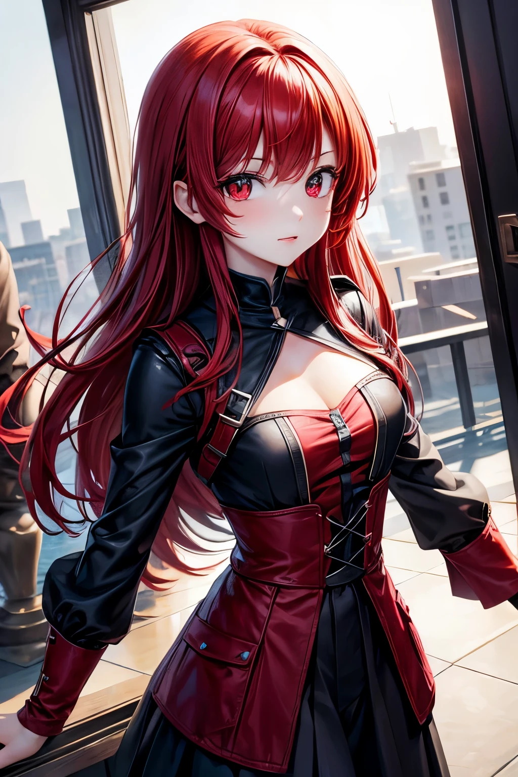 red hair，red eyes，little girl