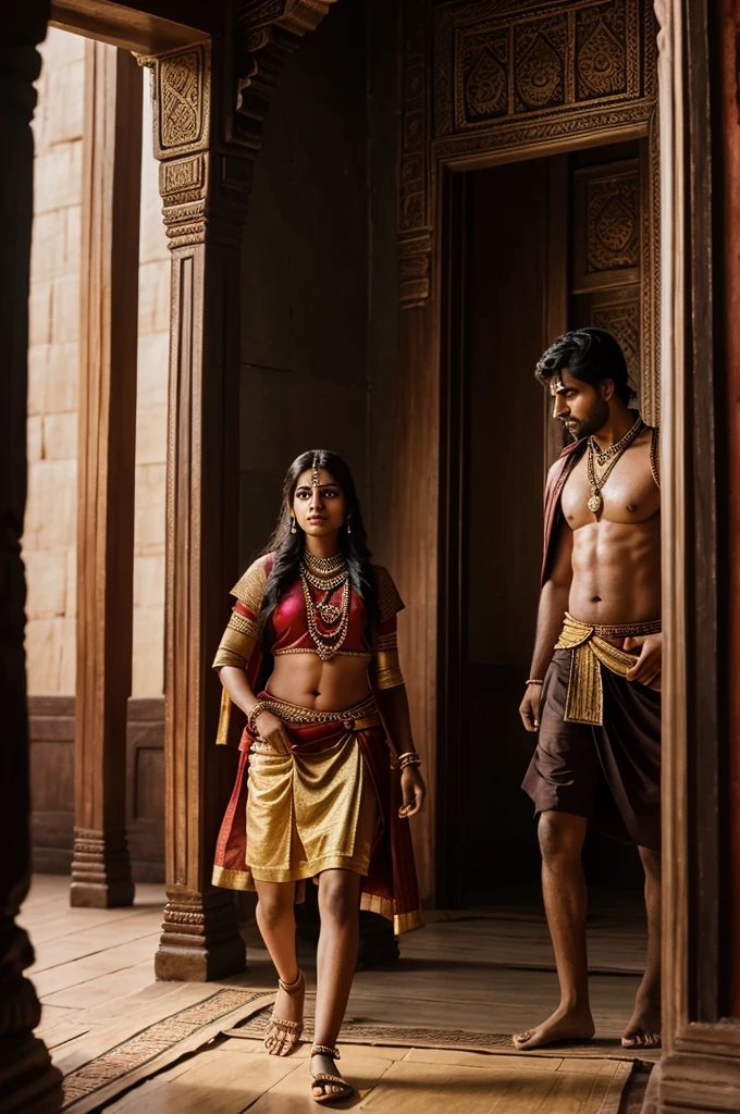 I want a photo of a Bhrahmani Indian women in the king Vikramaadidiya's palace or court
With a one guy are meeting in the palace and at same time a demon (Rakshasa )came to that palace