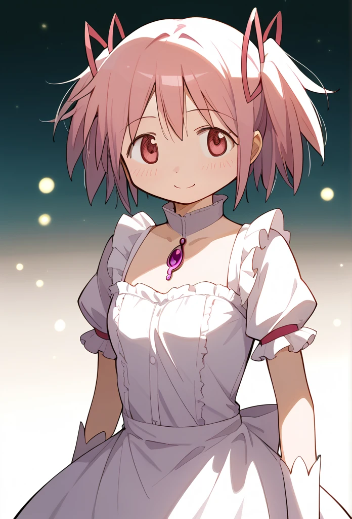 score_9,score_8_up,score_7_up,score_6_up,score_5_up,source_anime, (beautiful lighting), (female focus), (standing:1.2),  madoka \(Puella Magi Madoka Magica\),1girl,short twintails, ((looking at the viewer)), (smile), {{maid}}, {pink hair}, 1girl, spiroast, {{kaname madoka}}, in a cold, Fresh air,  {artist:yoneyama_mai}, {by misaka12003, stu dts} {artist:quasarcake}, {artist:ciloranko}, {oil painting}, realistic, gradient, best quality, amazing quality, very aesthetic, absurdres, best quality, amazing quality, very aesthetic, absurdres