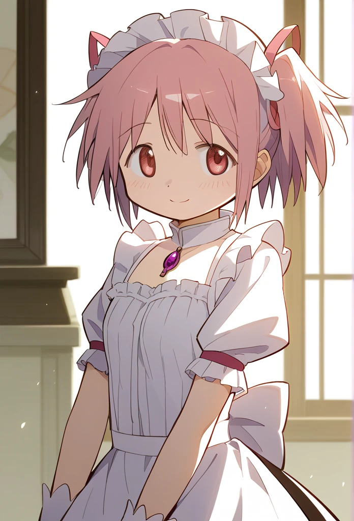 score_9,score_8_up,score_7_up,score_6_up,score_5_up,source_anime, (beautiful lighting), (female focus), (standing:1.2),  madoka \(Puella Magi Madoka Magica\),1girl,short twintails, ((looking at the viewer)), (smile), {{maid}}, {pink hair}, 1girl, spiroast, {{kaname madoka}}, in a cold, Fresh air,  {artist:yoneyama_mai}, {by misaka12003, stu dts} {artist:quasarcake}, {artist:ciloranko}, {oil painting}, realistic, gradient, best quality, amazing quality, very aesthetic, absurdres, best quality, amazing quality, very aesthetic, absurdres