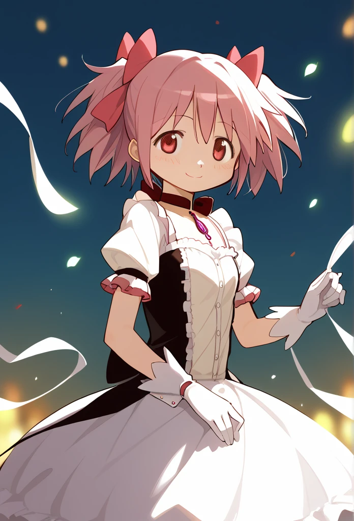 score_9,score_8_up,score_7_up,score_6_up,score_5_up,source_anime, (beautiful lighting), (female focus), (standing:1.2),  madoka \(Puella Magi Madoka Magica\),1girl,short twintails, ((looking at the viewer)), (smile), {{maid}}, {pink hair}, 1girl, spiroast, {{kaname madoka}}, in a cold, Fresh air,  {artist:yoneyama_mai}, {by misaka12003, stu dts} {artist:quasarcake}, {artist:ciloranko}, {oil painting}, realistic, gradient, best quality, amazing quality, very aesthetic, absurdres, best quality, amazing quality, very aesthetic, absurdres