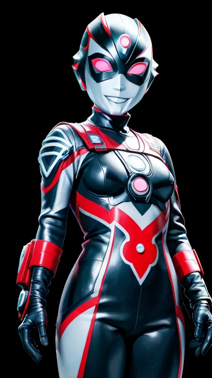 (8k),(masterpiece),(Japanese),(8--old l),((innocent look)),((Childish)),From the front,smile,cute,Innocent,Kind eyes,Flat chest,black helmet,black domino mask, Black Widow, Bald,No Hair,Strong wind,night,dark, Neon light cyberpunk Tokyo city, allultraman,camisa