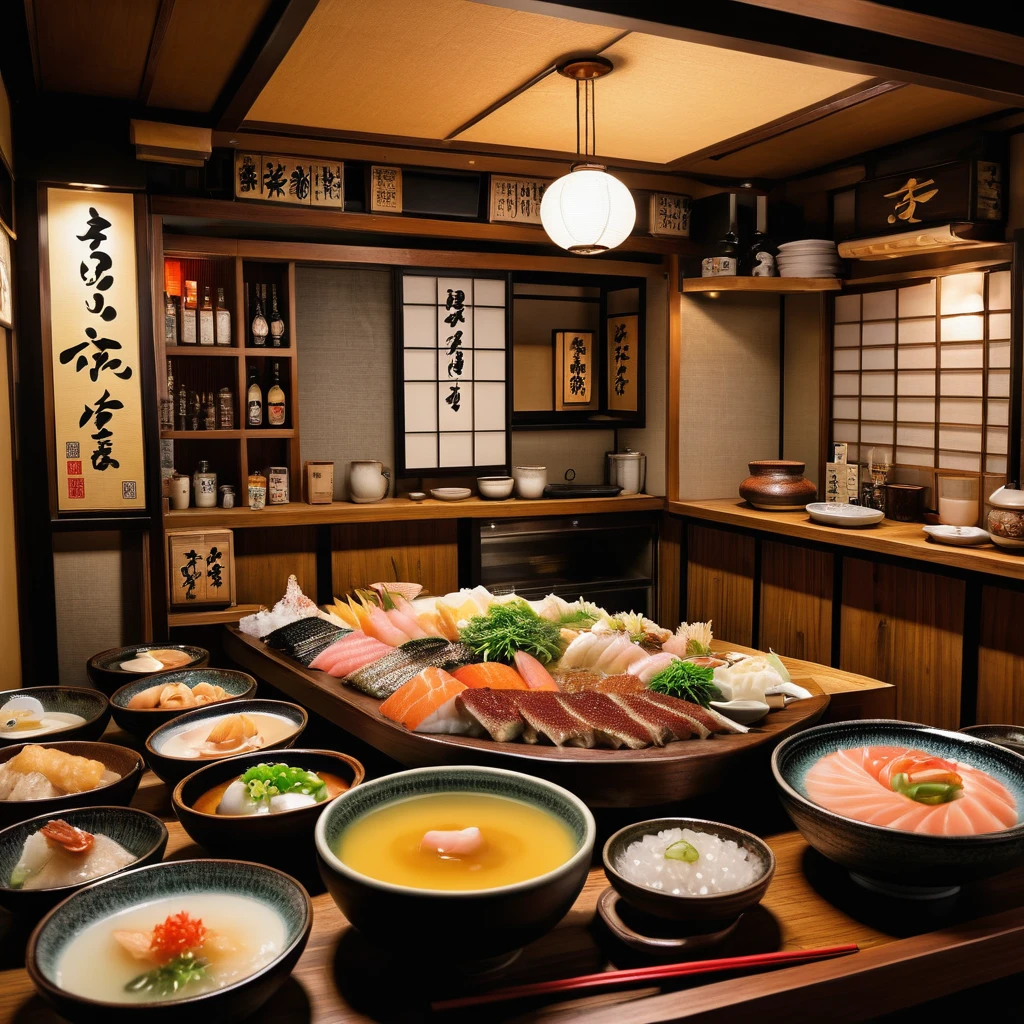 Japanese Izakaya, 16K,Best masterpiece, Very detailed, Highest quality