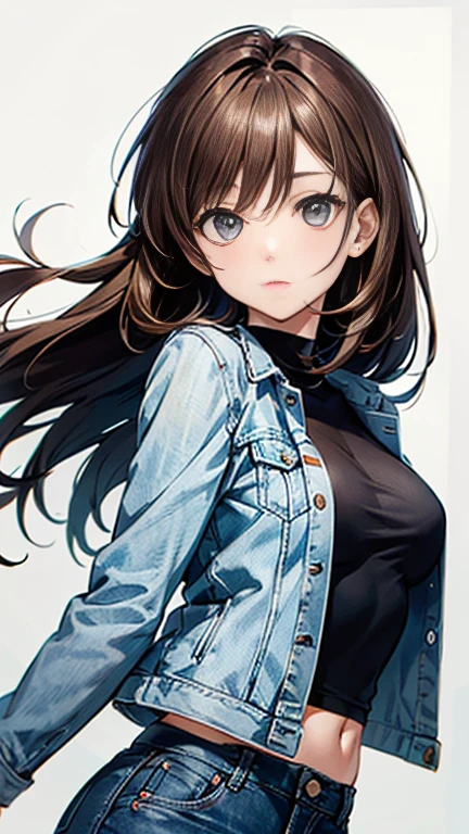 Nishizumi Shiho,Darjeeling,

One Woman,

(Brown Hair:1.5),
(Semi-long hair,)straight,Asymmetrical Hair,

Late 30s,Natural skin texture,Narrow waist,White skin,
Japanese Girl,,

((Blue jean jacket)),
(Blue jeans pants),


((ID photo:1.8,Plain background:1.6,Capture your subject from the front)),

expression(Straight face),

Natural depiction,
Beautiful depiction,
Shiny eyes,
Healthy Body,
Natural hairstyle,
Natural body contours,
Natural facial contours,
(Five fingers)Absolute depiction,Symmetrical fingers,
Two arms,
Two legs,
Sharp eyelid depiction,
Symmetrical eyes,Symmetrical eyes,
Keep the subject in the center,Expand the upper body,
Beautiful image quality,
Delicate shades,
4K,Very detailed,
Delicate light adjustment,
Delicate contour drawing,