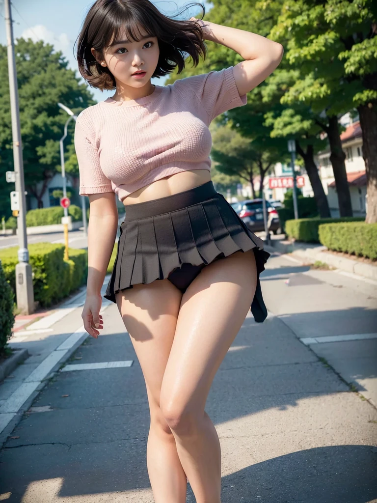 should be white The hem of the skirt is too long