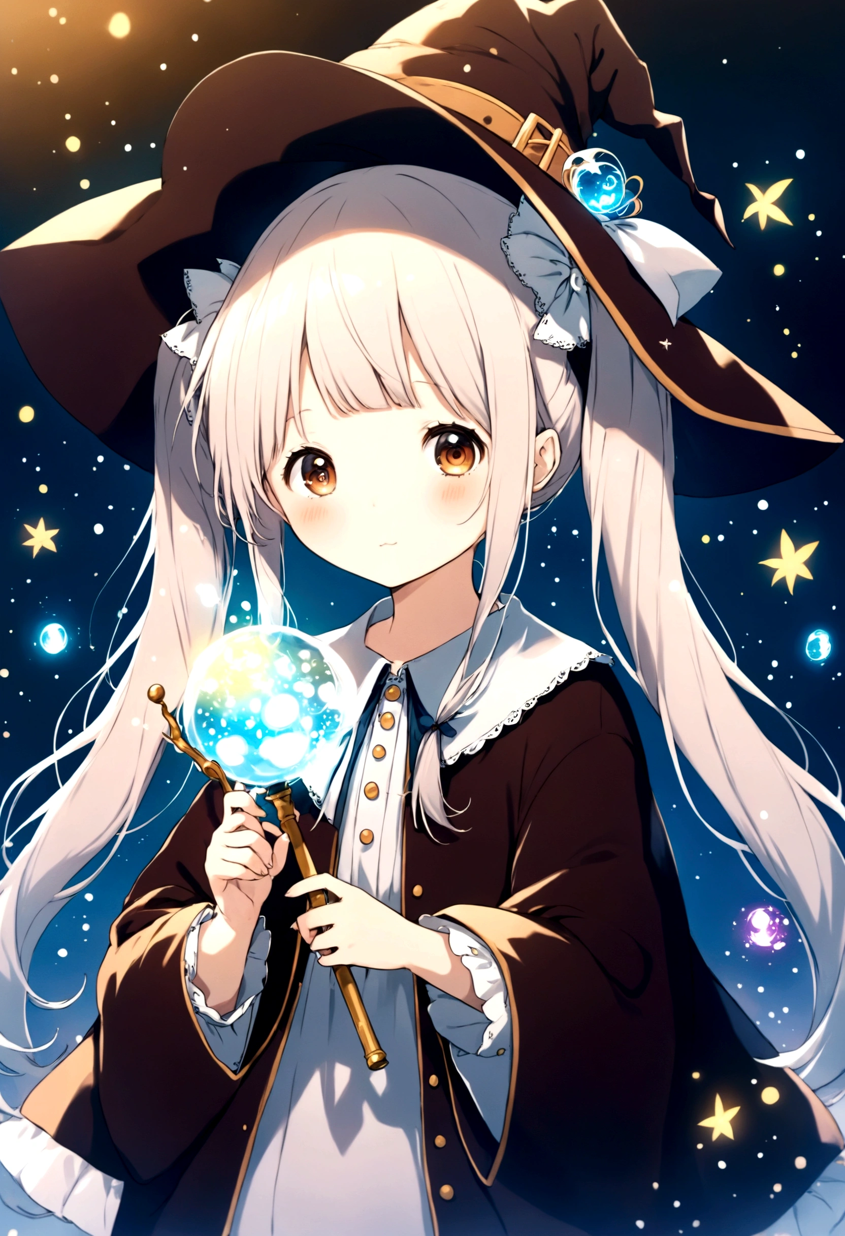 Twin Tails、, Cute anime style Hagrid, Young witches, Anime cute art style, Marisa Kirisame, Witch Girl, Anime Characters, as an Anime Characters, Possess magical powers, young wizard, A different world, Holding a magic wand