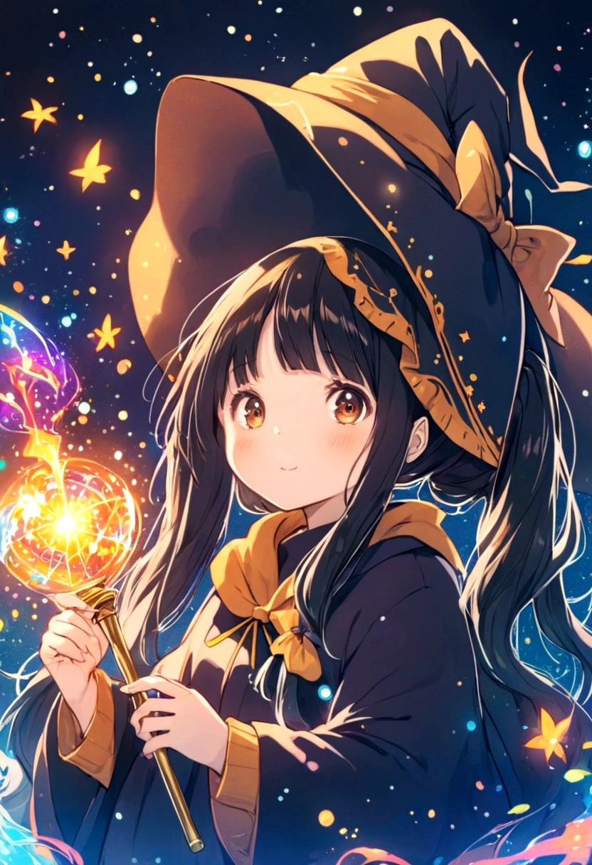 Twin Tails、, Cute anime style Hagrid, Young witches, Anime cute art style, Marisa Kirisame, Witch Girl, Anime Characters, as an Anime Characters, Possess magical powers, young wizard, A different world, Holding a magic wand