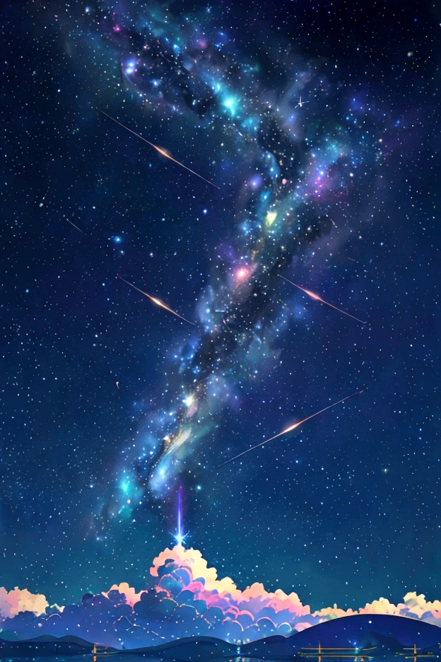 The world we see、Iridescent幻想的なNight Sky、constellation, Iridescentconstellation、Iridescent空包み込まれそうな瞬間,Astronomical observation、Planetarium、Meteors、colorful,美しいconstellation、Three-dimensional,wonderful景色,Night Sky,An atmosphere full of dreams and hope,masterpiece.16K, Ultra-high resolution, to be born,wonderful ,future、Iridescent、The world 30 years from now。