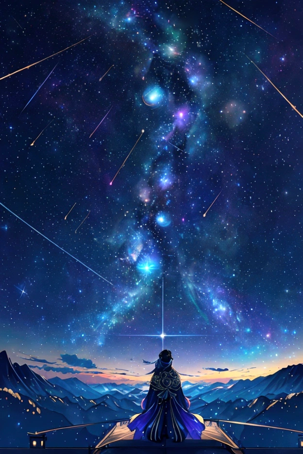 The world we see、Iridescent幻想的なNight Sky、constellation, Iridescentconstellation、Iridescent空包み込まれそうな瞬間，Astronomical observation、Planetarium、Meteors、colorful，美しいconstellation、Three-dimensional，wonderful景色，Night Sky，An atmosphere full of dreams and hope，masterpiece．16K, Ultra-high resolution, to be born,wonderful ,future、Iridescent、The world 30 years from now。