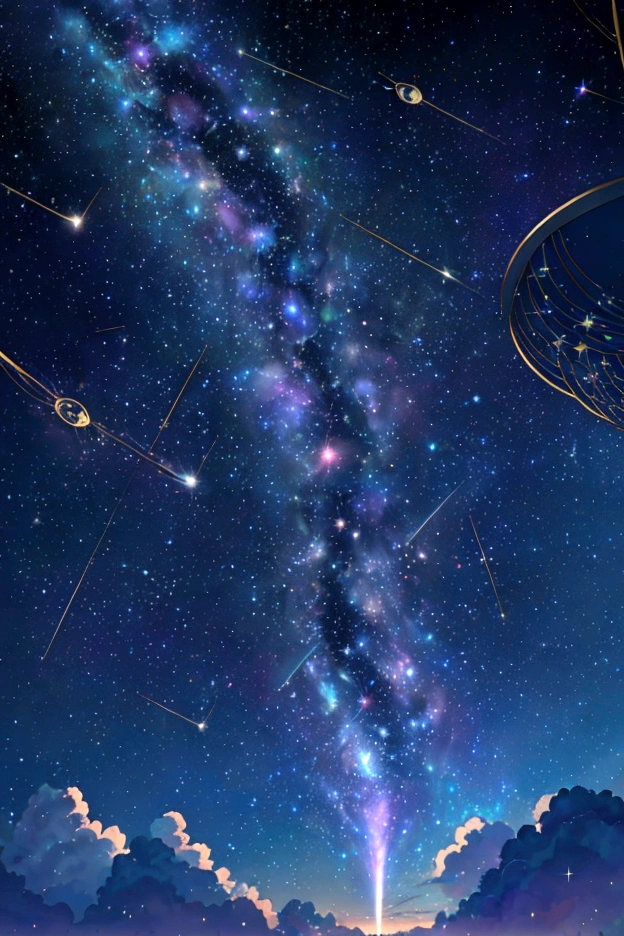 The world we see、Iridescent幻想的なNight Sky、constellation, Iridescentconstellation、Iridescent空包み込まれそうな瞬間,Astronomical observation、Planetarium、Meteors、colorful,美しいconstellation、Three-dimensional,wonderful景色,Night Sky,An atmosphere full of dreams and hope,masterpiece.16K, Ultra-high resolution, to be born,wonderful ,future、Iridescent、The world 30 years from now。