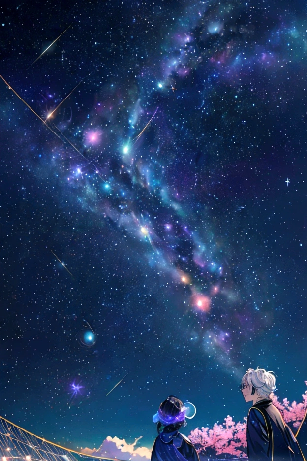 The world we see、Iridescent幻想的なNight Sky、constellation, Iridescentconstellation、Iridescent空包み込まれそうな瞬間,Astronomical observation、Planetarium、Meteors、colorful,美しいconstellation、Three-dimensional,wonderful景色,Night Sky,An atmosphere full of dreams and hope,masterpiece.16K, Ultra-high resolution, to be born,wonderful ,future、Iridescent、The world 30 years from now。