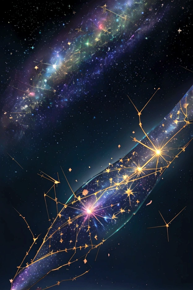 The world we see、Iridescent幻想的なNight Sky、constellation, Iridescentconstellation、Iridescent空包み込まれそうな瞬間,Astronomical observation、Planetarium、Meteors、colorful,美しいconstellation、Three-dimensional,wonderful景色,Night Sky,An atmosphere full of dreams and hope,masterpiece.16K, Ultra-high resolution, to be born,wonderful ,future、Iridescent、The world 30 years from now。