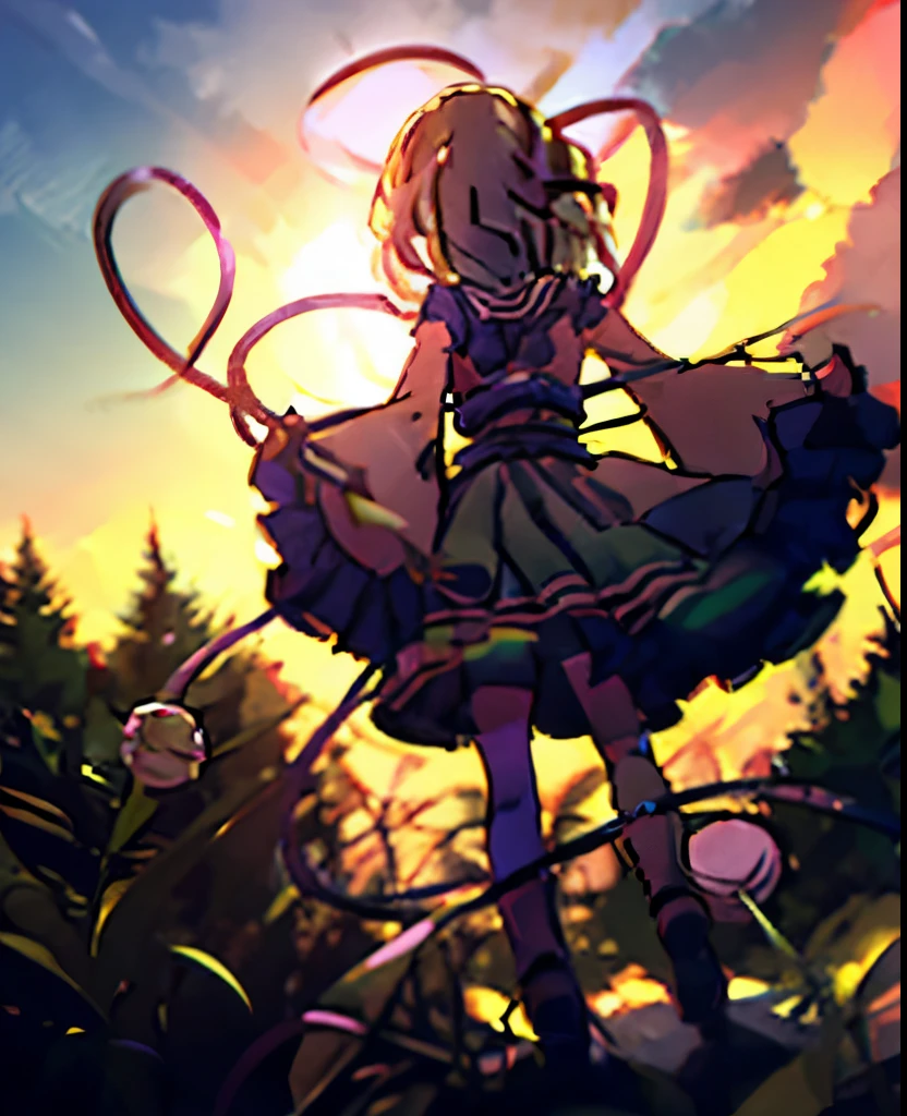 sliver hair, a girl,Komeiji Koishi surges forward, Surrealism, anime style, chromatic aberration abuse, dutch angle, 8K, super detail, masterpiece, high quality, high details, Full body picture