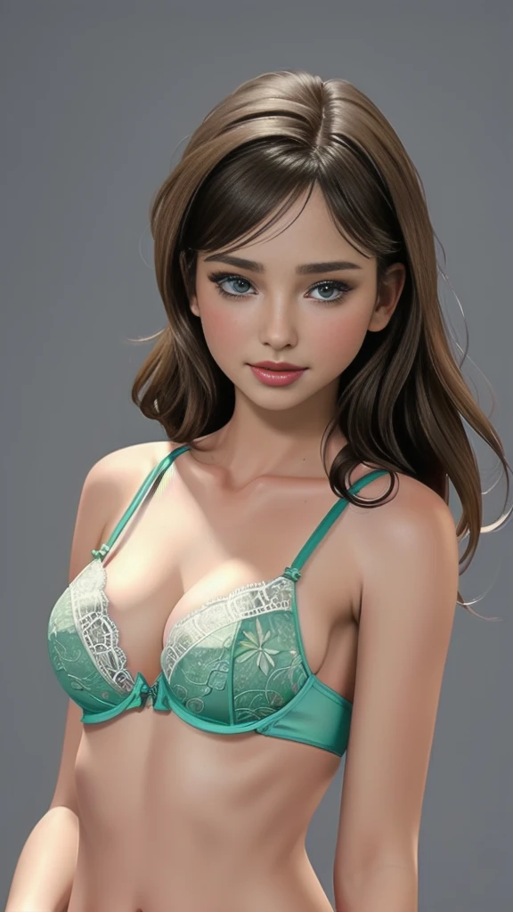 On the white background. game asset front view. Victoria's Secret, lingerie brand. Green Lingerie is depicted as lacy and erotic bra panties. must be a icon for the button in the mobile game