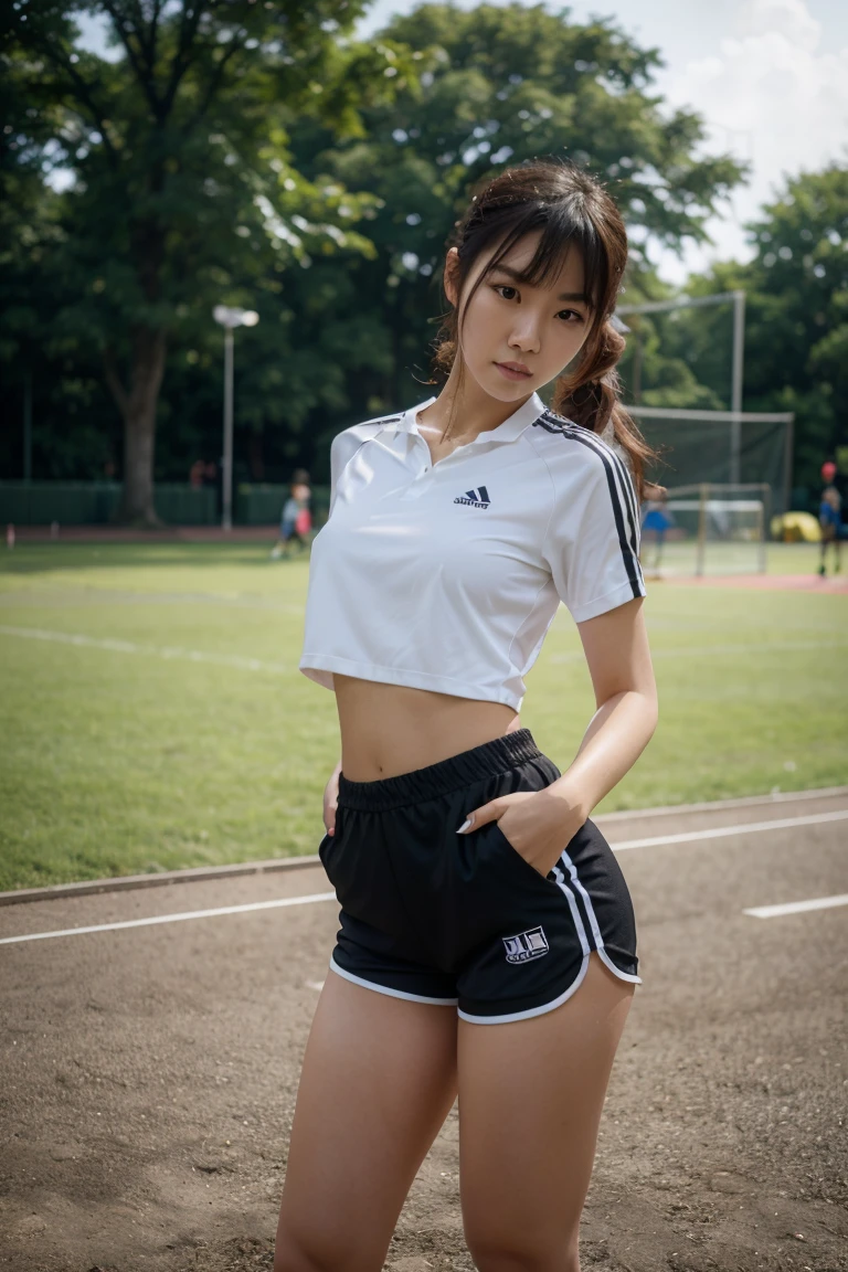 Chinese girl, sport outfit, short pants, sexy outfit