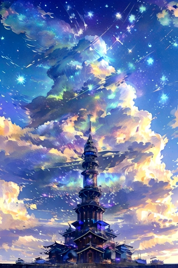 The world we see、Iridescent幻想的なNight Sky、constellation, Iridescentconstellation、Iridescent空包み込まれそうな瞬間,Astronomical observation、Planetarium、Meteors、colorful,美しいconstellation、Three-dimensional,wonderful景色,Night Sky,An atmosphere full of dreams and hope,masterpiece.16K, Ultra-high resolution, to be born,wonderful ,future、Iridescent、The world 30 years from now。