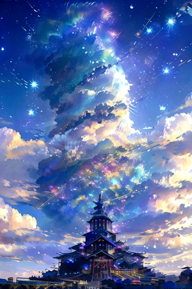 The world we see、Iridescent幻想的なNight Sky、constellation, Iridescentconstellation、Iridescent空包み込まれそうな瞬間,Astronomical observation、Planetarium、Meteors、colorful,美しいconstellation、Three-dimensional,wonderful景色,Night Sky,An atmosphere full of dreams and hope,masterpiece.16K, Ultra-high resolution, to be born,wonderful ,future、Iridescent、The world 30 years from now。