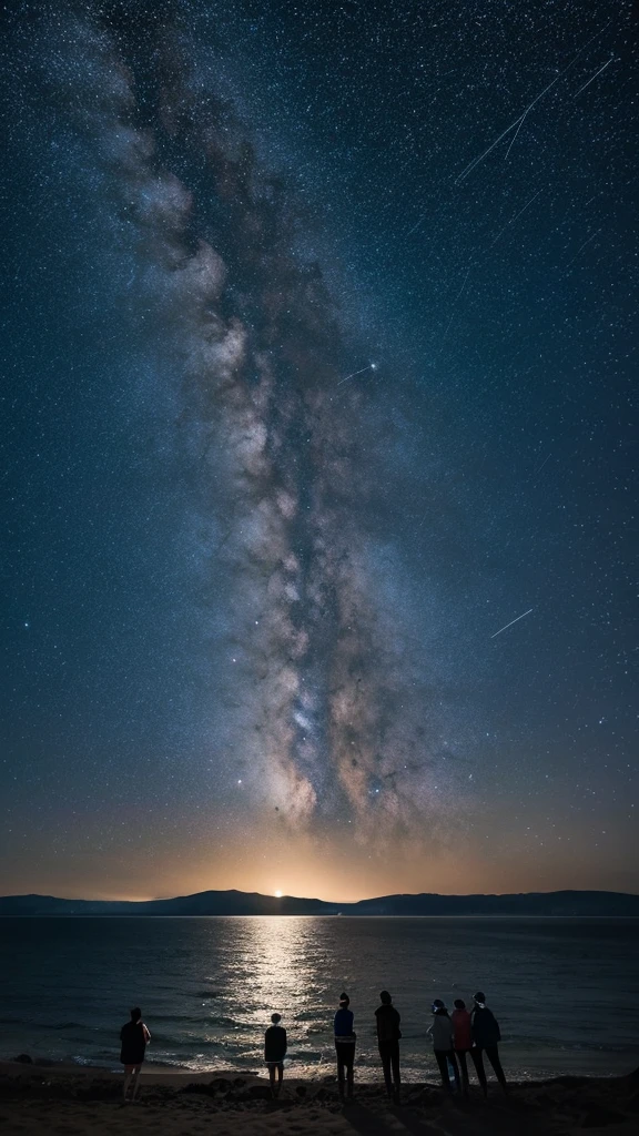 Starry Sky, Ocean, Whales