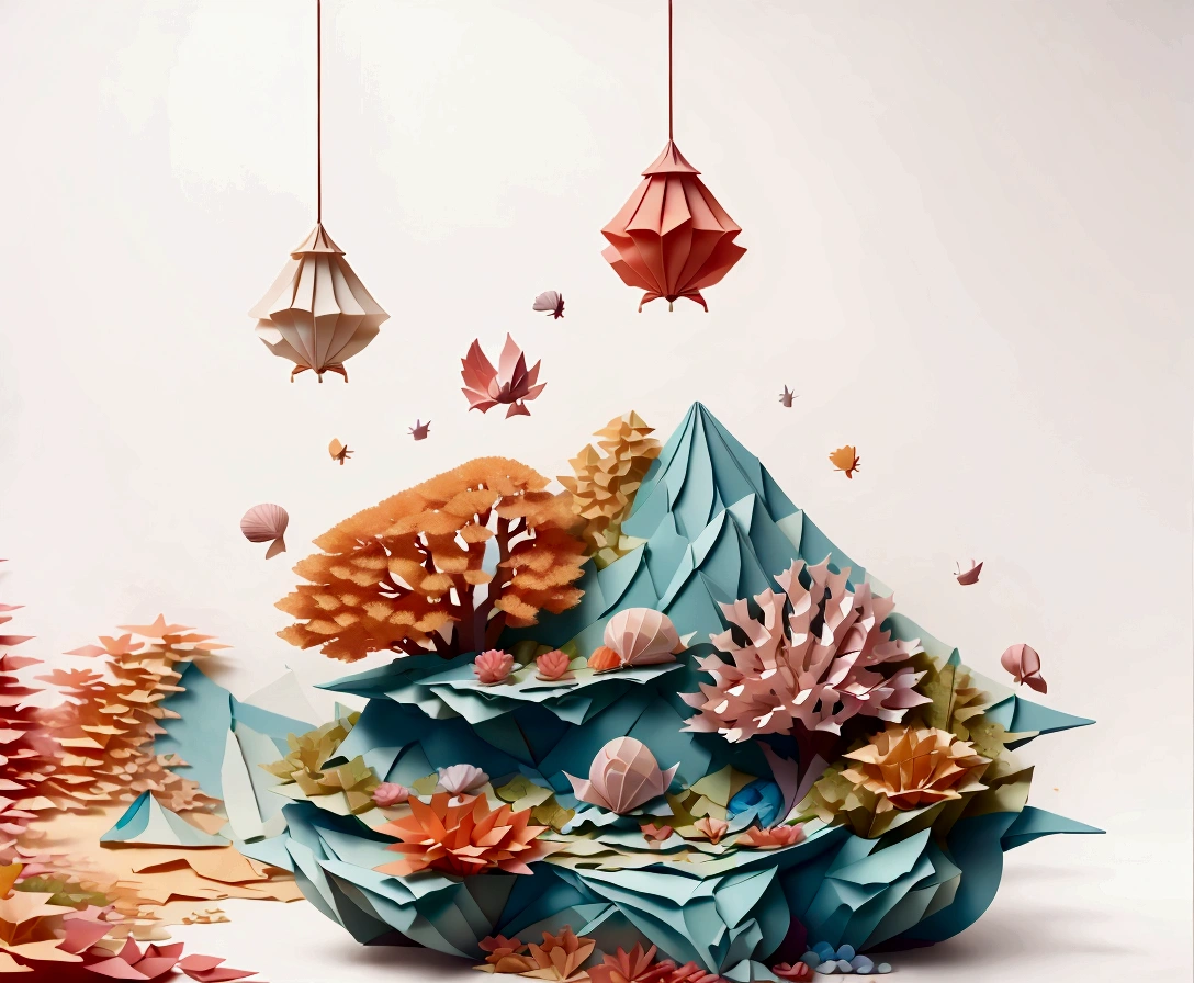 Masterpiece, best quality, very detailed, extremely detailed, corals and seashells composition, no background
