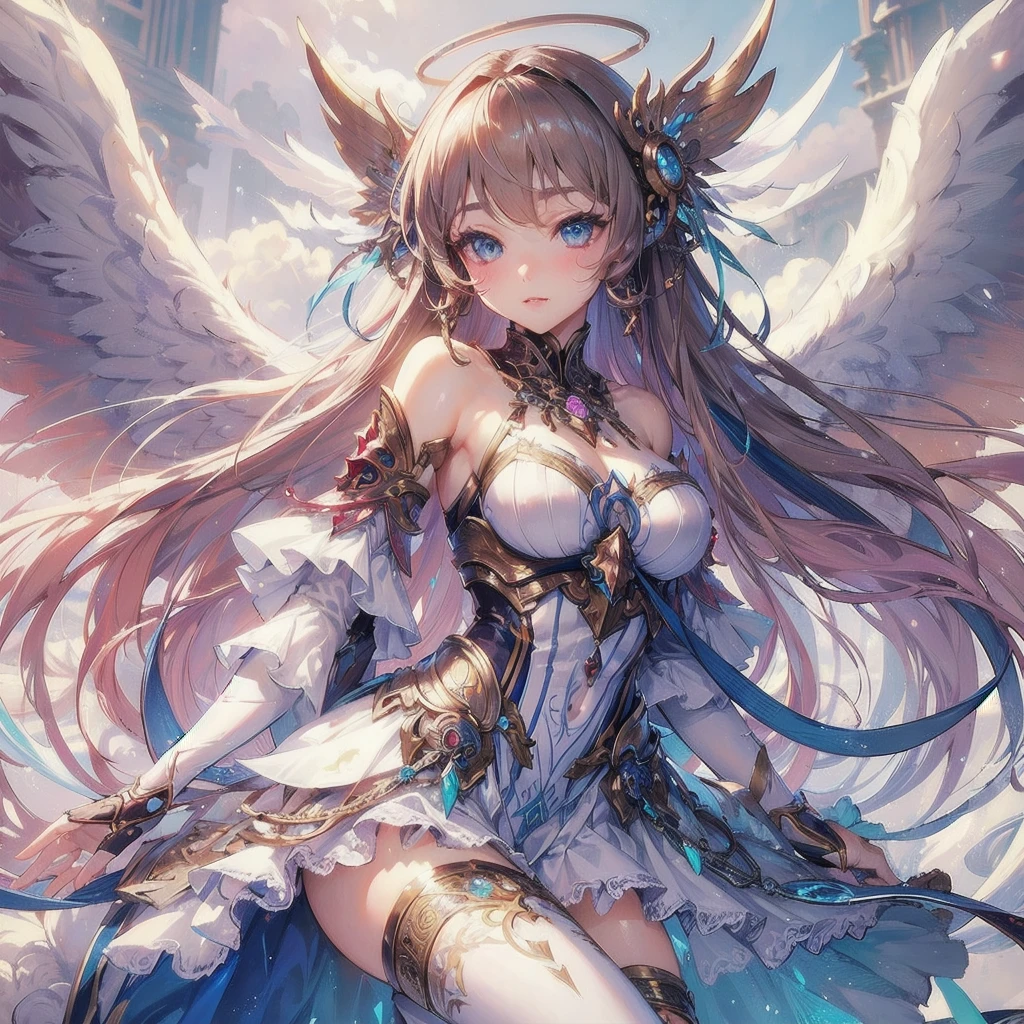 masterpiece, (textured skin), best quality, gorgeous beautiful girl, (a female goddess),,detailed clothes,large breasts,narrow waist,, (beautiful face), cinematic lighting, (fantasy anime art ),