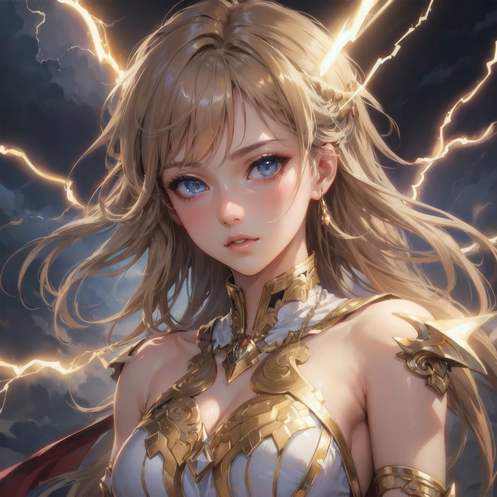  masterpiece, (textured skin), best quality, gorgeous beautiful girl, (a female goddess),,detailed clothes,large breasts,narrow waist,, (beautiful face), cinematic lighting, (fantasy anime art ),