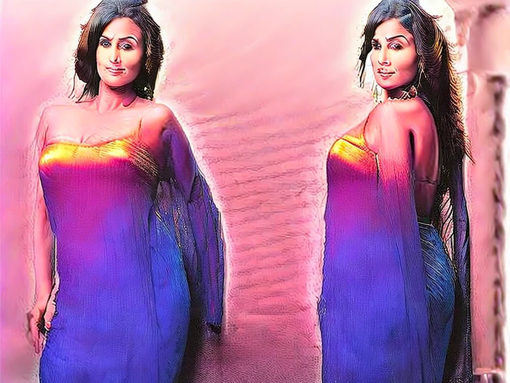 An 45 year old mature indian milf in saree with cleavage