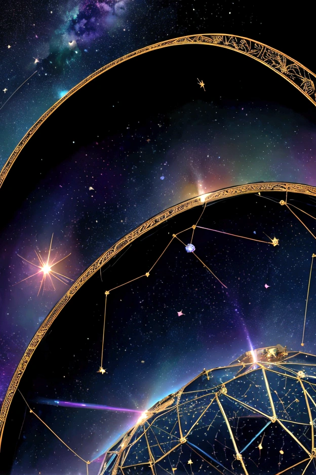 The world we see、Iridescent幻想的なNight Sky、constellation, Iridescentconstellation、Iridescent空包み込まれそうな瞬間,When the stars shine in rainbow colors、Astronomical observation、Planetarium、Meteors、colorful,美しいconstellation、Three-dimensional,wonderful景色,Night Sky,An atmosphere full of dreams and hope,masterpiece.16K, Ultra-high resolution, to be born,wonderful ,future、Iridescent、The world 30 years from now。
