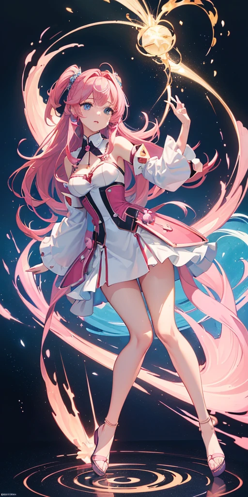 ((64k,Ultra-high resolution,Super best quality,masterpiece,Hyperrealistic,Young and adorable, beautiful, young, adorable,young woman,Full body photo,Full body angle,Blue Eyes全身エズビアン,Surreal,Very detailed:1.3,Ultra-realistic:3.0)),Heroine of Mobile Suit Gundam SEED,Lacus Clyne,Pink Hair,hair ornaments,Blue Eyes,