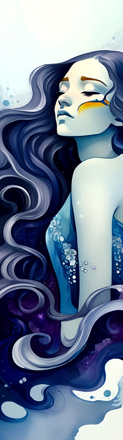 a painting of a woman with long hair and a blue dress, by Anna Dittmann, in style of anna dittmann, inspired by Anna Dittmann, a beautiful artwork illustration, charlie bowater art style, jen bartel, artistic illustration, beautiful illustration, style of charlie bowater, watercolor detailed art, anna dittman, exquisite digital illustration