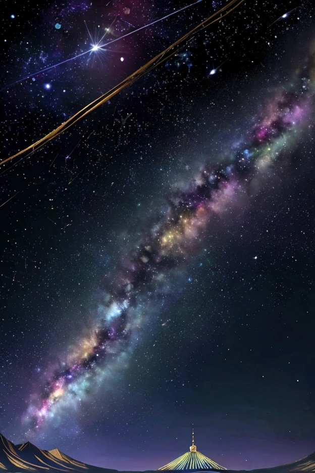 The world we see、Iridescent幻想的なNight Sky、constellation, Iridescentconstellation、Iridescent空包み込まれそうな瞬間，When the stars shine in rainbow colors、Astronomical observation、Planetarium、Meteors、colorful，美しいconstellation、Three-dimensional，wonderful景色，Night Sky，An atmosphere full of dreams and hope，masterpiece．16K, Ultra-high resolution, to be born,wonderful ,future、Iridescent、The world 30 years from now。