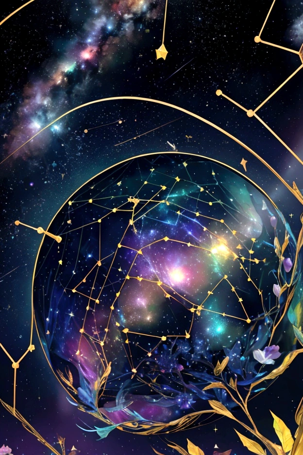 The world we see、Iridescent幻想的なNight Sky、constellation, Iridescentconstellation、Iridescent空包み込まれそうな瞬間,When the stars shine in rainbow colors、Astronomical observation、Planetarium、Meteors、colorful,美しいconstellation、Three-dimensional,wonderful景色,Night Sky,An atmosphere full of dreams and hope,masterpiece.16K, Ultra-high resolution, to be born,wonderful ,future、Iridescent、The world 30 years from now。