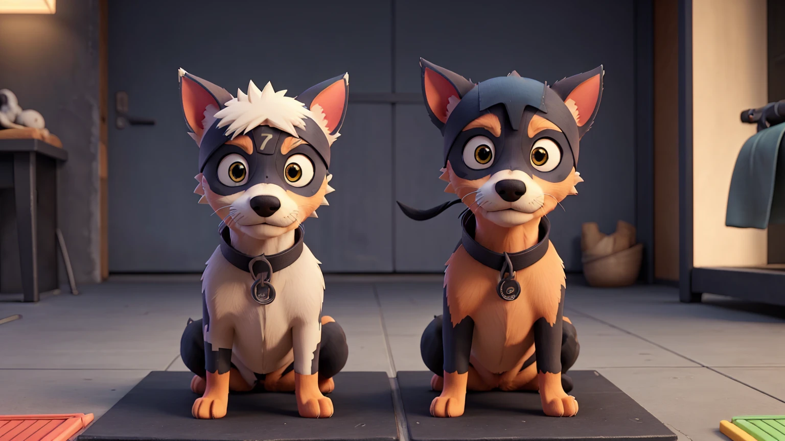 neon.Create a kakashi Hatake style pinscher from naruto shippuden.