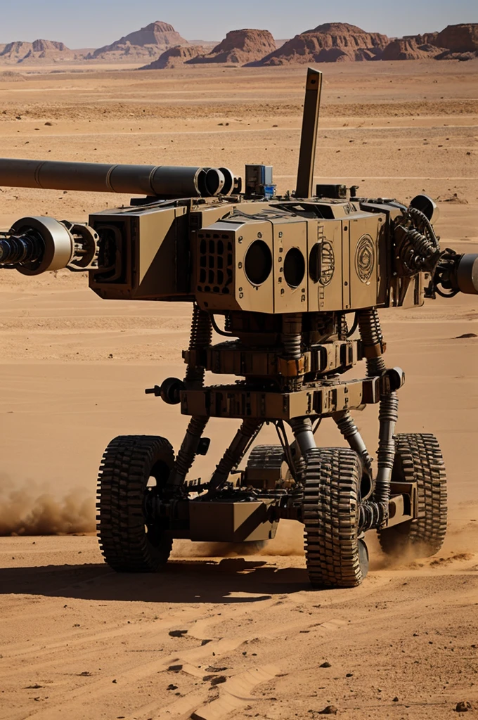 Robot war in desert 