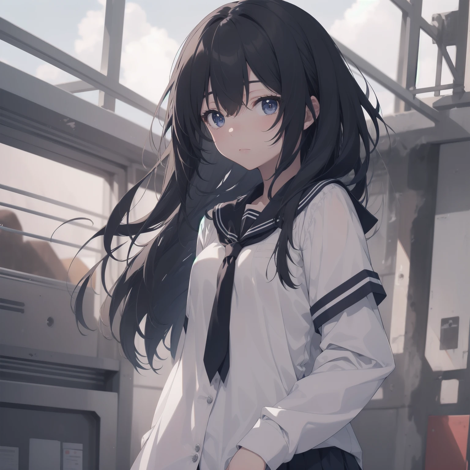 ultra-absurdres-Top quality by artist God, ultra-detailed, high resolution, anime moe artstyle, best anime 8k konachan wallpaper, pixiv contest winner, pool:2810, perfect anatomy,break, 1girl, (Please draw a girl walking sleepily to school alone. )break,(Solo,little female, 13-year-old:1.3),Full limbs, complete fingers,a junior high school student, (very short hair), short cut, flat chest, , small butt, small black eyes, beautiful detailed eyes, well-proportioned iris and pupils, expressive eyes, highres detailed hair, soft expression, salor school_uniform, sailor collar, serahuku, bow, pleated skirt,(Detailed Lighting), (Detailed background), in the School commute route. break,super detailed skin, Best cinematic lighting powered by famous artist, 8k,beauty illustration,photoshop_(medium),very aesthetic,break,((artist:mochi_au_lait )), artist:clamp ,artist:carnelian ,artist:kantoku ,
