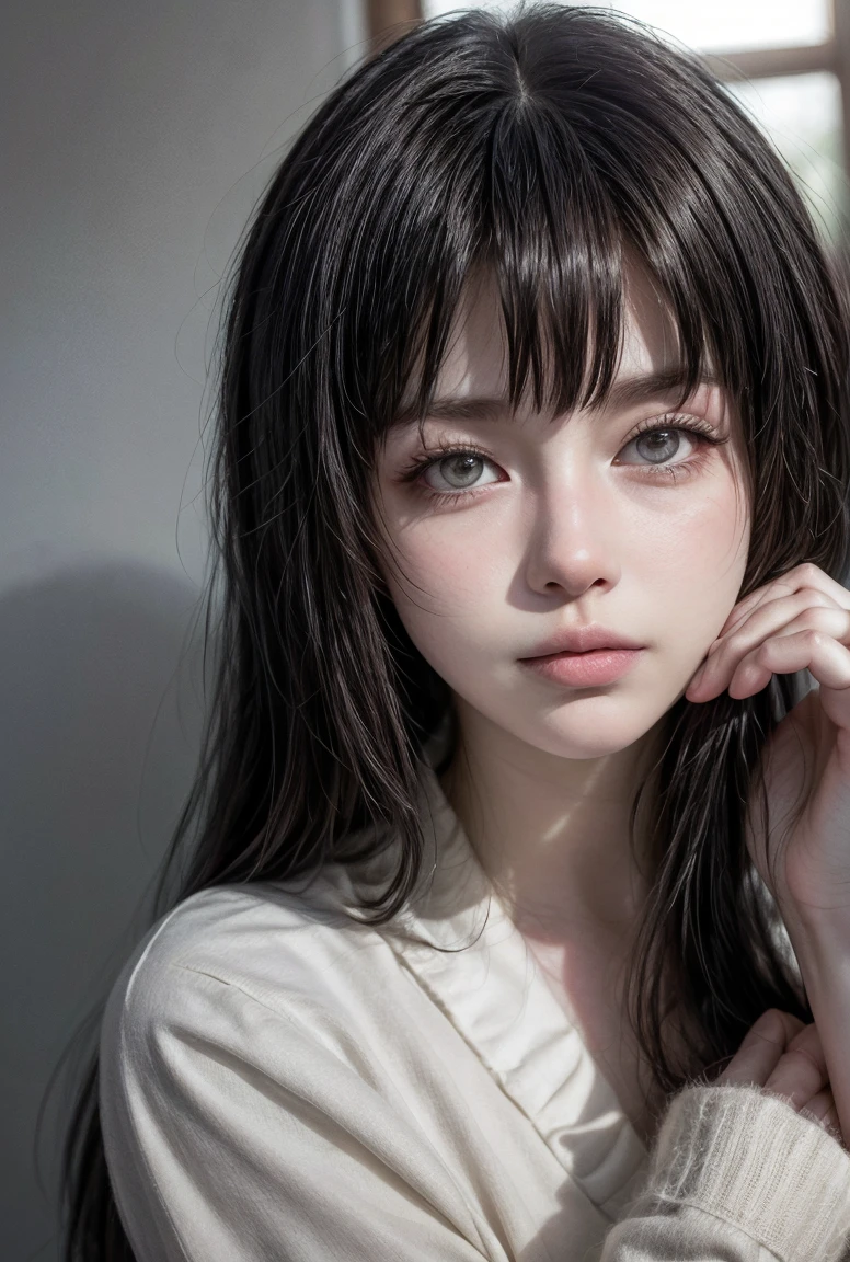((( Anne Hathaway: Selena Gomez:0.7))) ,  good hand,4k, high-res, masterpiece, best quality, head:1.3,((Hasselblad photography)), finely detailed skin, (Half are Spaniards，Half are Japanese mixed-race girls） sharp focus, (cinematic lighting), soft lighting, dynamic angle, [:(detailed face:1.2):0.2],moning sunshine ,waering nun outfit , 
