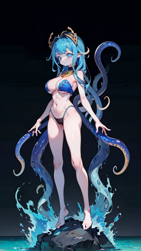 Beach Background,High-rise background,Huge feeling,Special photography style,Huge feeling,从上向下Looking at the camera,Looking at the camera,Overlooking,Close-up above the waist,Upper body close-up,Huge girl,Octopus Girl,Blue Hair,Octopus hair,Tentacle hair,Tentacle Arm,Tentacle hair,Tentacle hair,Suction Cup Hand,Suction Cup Hand,There are no palms,Brachiopod Arm,Octopus hands,Tentacle arm,Octopus Girl,Giant girl,giants girl,cute,giants girl,Blue Skin,Blue and white skin,Big breasts,Big breasts,Full figure,Fleshy body,Big Ass,Lower body soaked in the sea