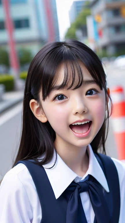 8K、cute、Adult Girl、uniform、Open your mouth