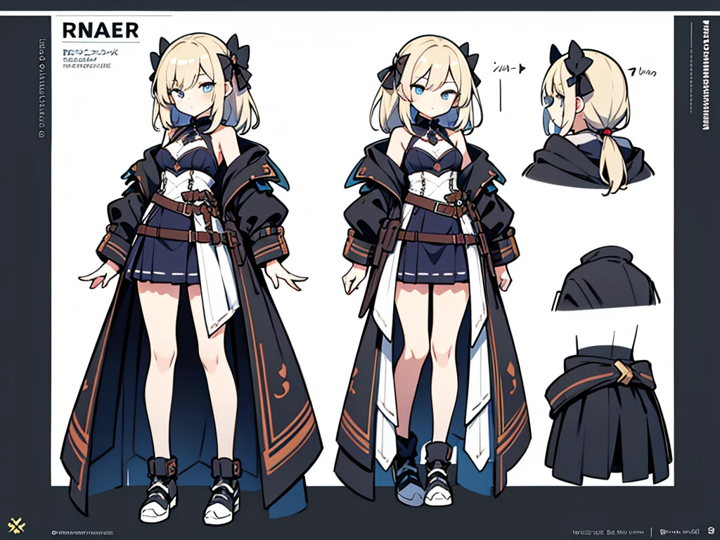 reference art, 1girl, full body, white background, concept art