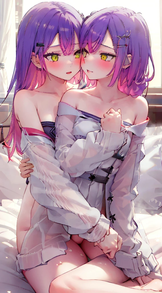 masterpiece,best quality,nsfw,(((2girls,(((tribadism))), yuri))),on bed,(8k,4k,photorealistic),detailed intimate scene,soft lighting,warm color palette,sensual,passionate,romantic,intimate,erotic,suggestive,alluring,feminine,graceful,seductive