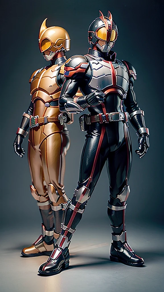 (masterpiece:1.2, Highest quality),(Very detailed),8K,wallpaper,Ultra-fine painting,Fictional Hyoga Cygnus-style figure,Isometric 3D Diorama,Matte Paint,Displayed in the case,(black footwear,yellow eyes, boots,black bodysuit, rider belt, gloves, helmet,armor, antennae, bodysuit,)