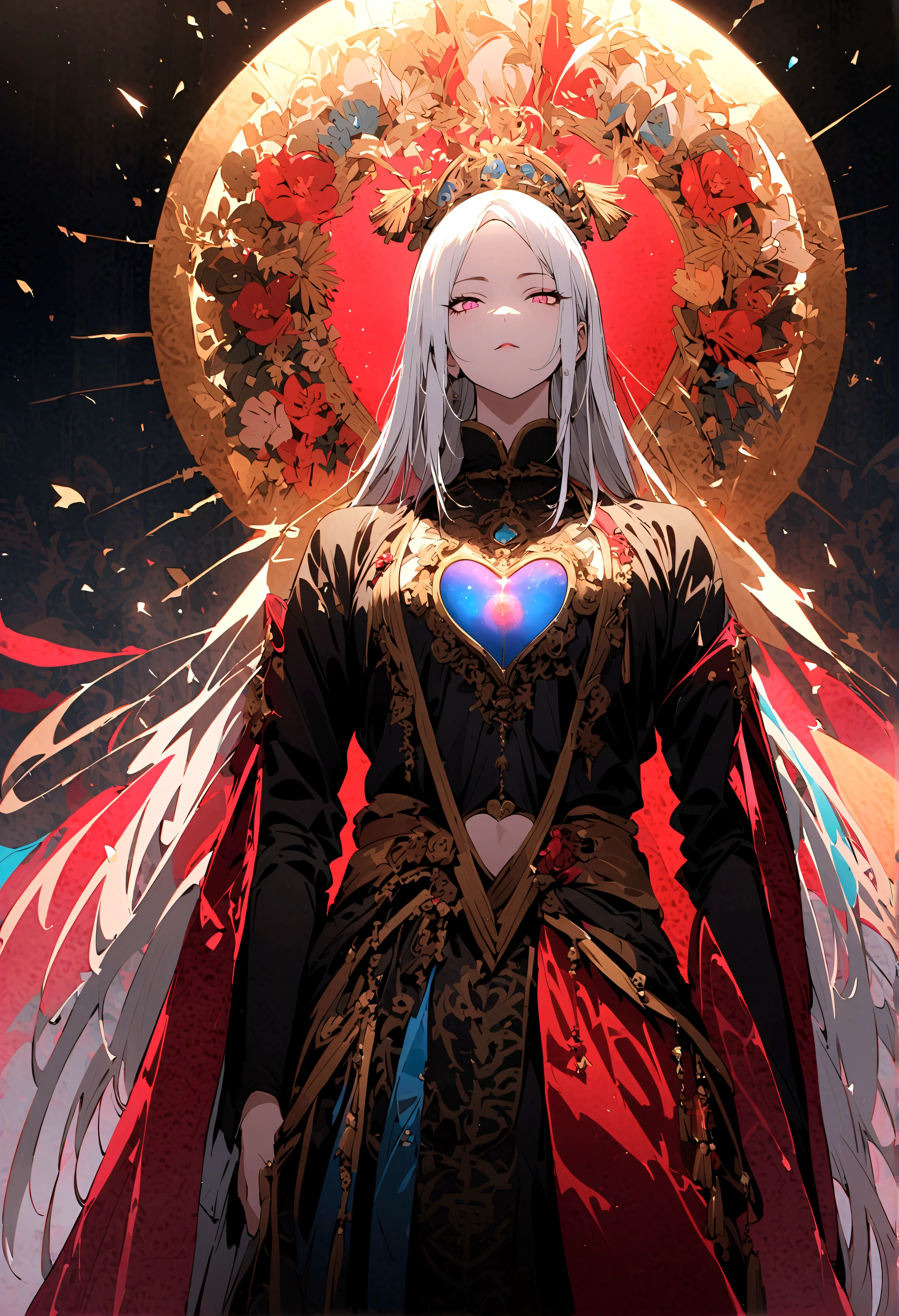 Anime - style image of a woman with white hair and wings - SeaArt AI