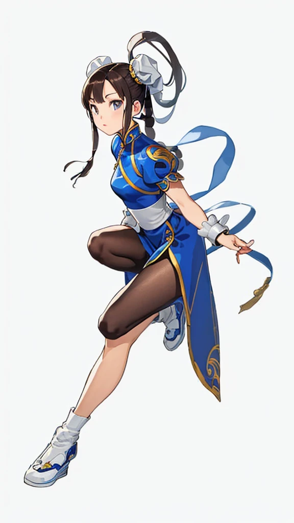 chun-li,((masterpiece)), ((best quality)), ((ultra detailed)), ((kawaii)), cute, (lovely), ((extremely detailed)), ((8K)), (beautiful),flat breast, tiny breast,full body