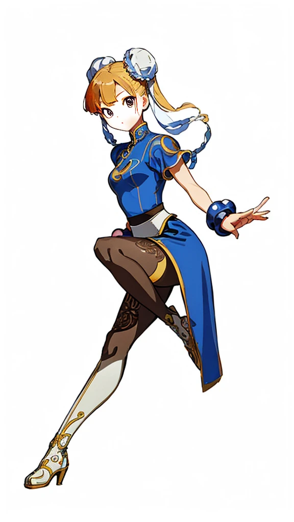 chun-li,((masterpiece)), ((best quality)), ((ultra detailed)), ((kawaii)), cute, (lovely), ((extremely detailed)), ((8K)), (beautiful),flat breast, tiny breast,full body