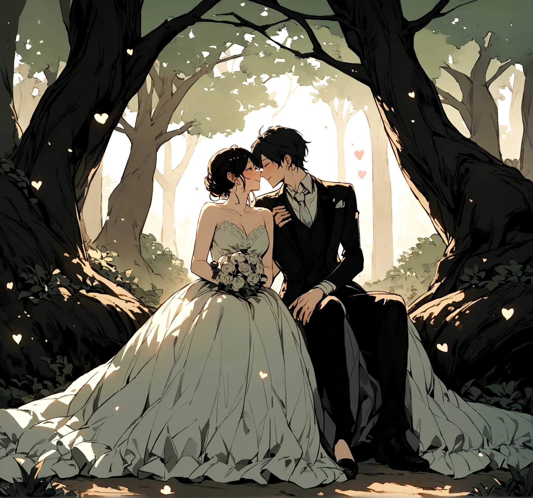 One day, they sat beneath a large tree. There, they poured out their hearts to each other. They expressed their feelings, and they fell in love.