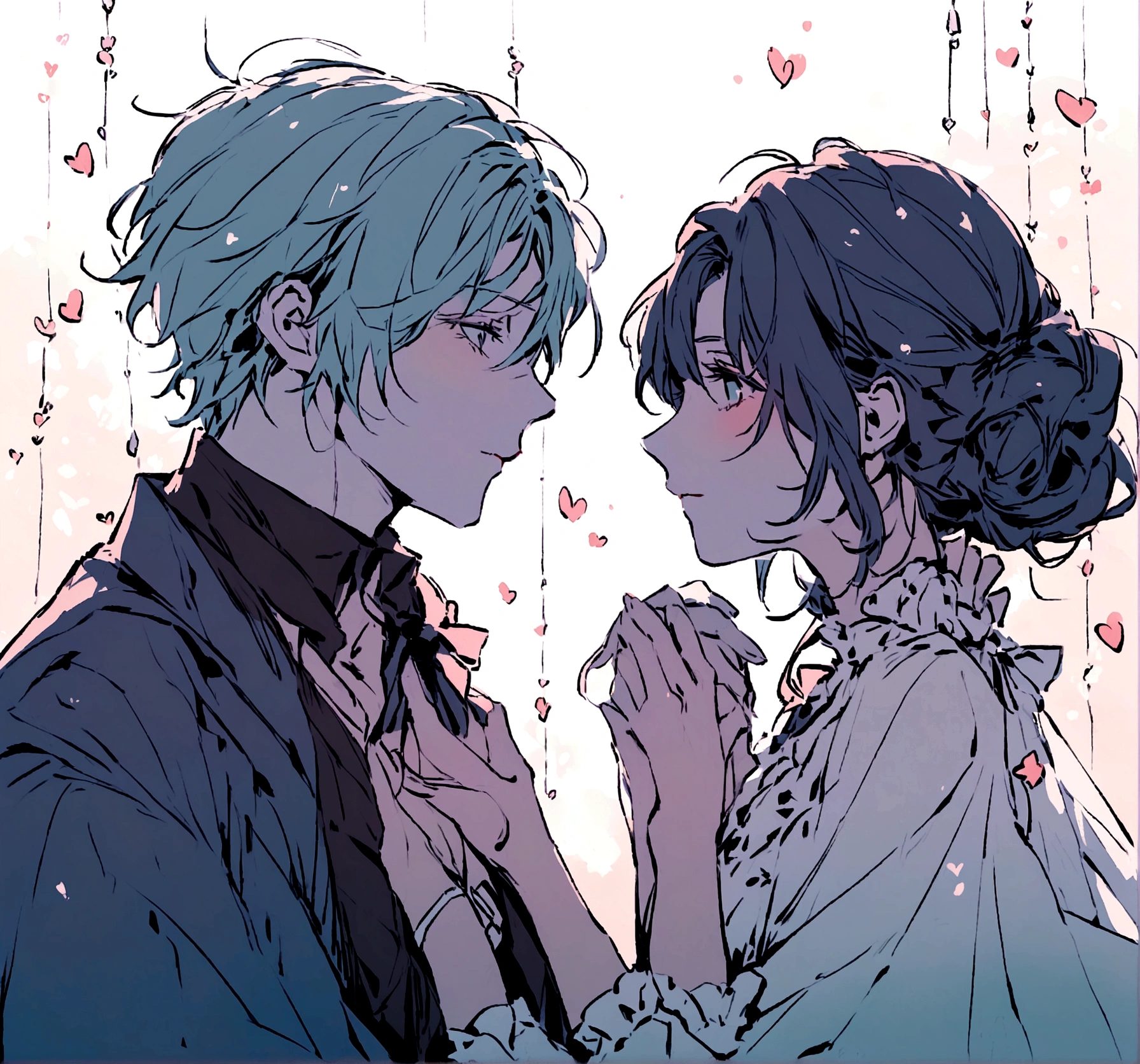 And so, their romantic story began. They faced joys and sorrows together, and their love remained constant."