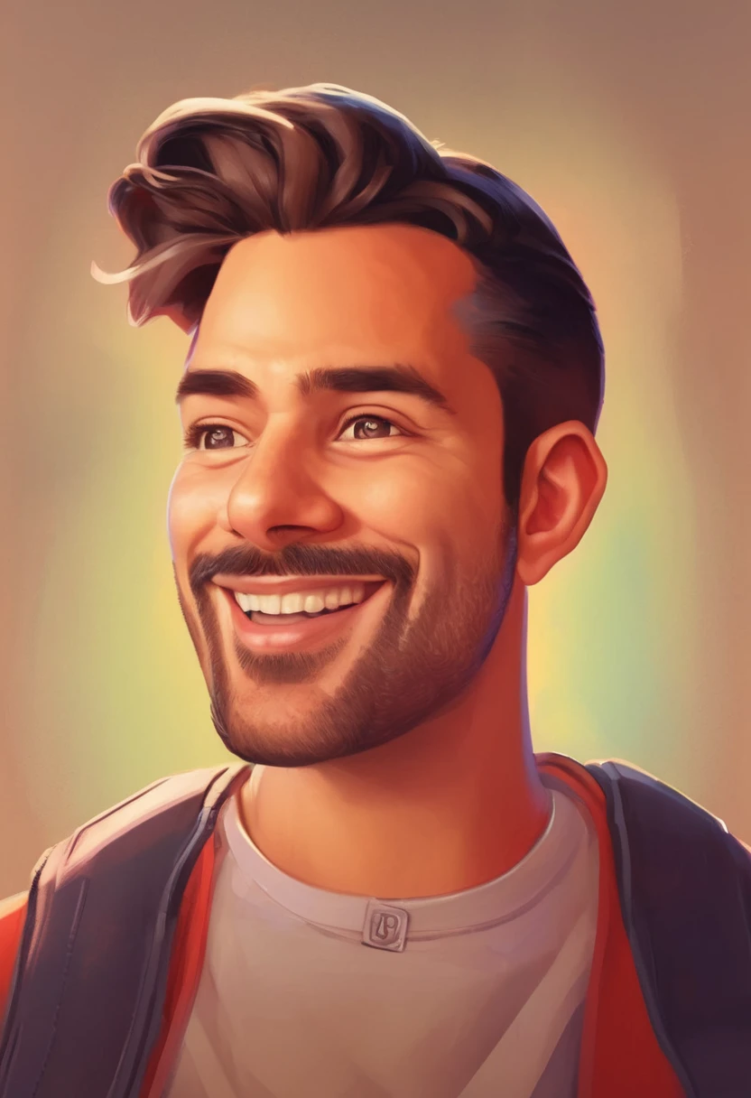 male cartoon portrait, Pixar-style