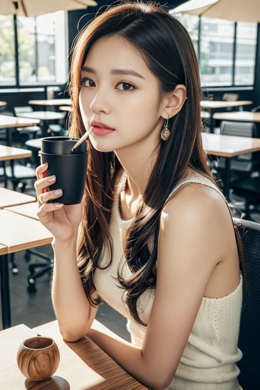 Classy and cute girl, {Wear elegant clothes (white) Knitted sweater}, {(black) (length) Frilled Skirt}, Close button, (Wear your employee ID card around your neck),
Fine grain, Symmetrical eyes, Light brown eyes, double eyelid, Thin eyebrows, Glossy Lips, (Serious expression),
Medium large breasts, (Slim figure:1.1), Toned Abs, Beautiful clavicle,
(Dark blonde hair, Wavy Hair, Long Hair), (Asymmetrical bangs), (((avert your eyes:1.3))), (Focus on profile 1.2)
break,
sitting at a desk in the office working on a computer, (neatly organized desk),
In a stylish office at night, ((Full Body Shot:1.2)), (From the side),
break,
(Tabletop:1.3), Realistic, Photorealistic, RAW Photos, Beautifully detailed face, 青whiteい肌, Realistic glowing skin, Detailed cloth texture, Detailed hair texture, Perfect body, Beautiful Face, Accurate, Anatomically correct, Highly detailed face and skin texture, 自然な首のlength, (Beautiful Hands), (色white:1.2), Thin legs, Thin legs,
